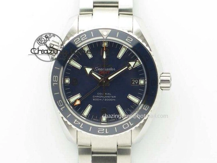 0513 Planet Ocean Master Chrono SS OM 1:1 Best Edition Black Dial On SS Bracelet A9900 V Fashionable 8113